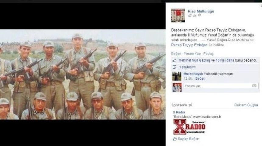 Rize İl M&uuml;ft&uuml;s&uuml; Yusuf Doğan, Başbakan Erdoğan İle Olan Askerlik Fotoğrafını Paylaştı