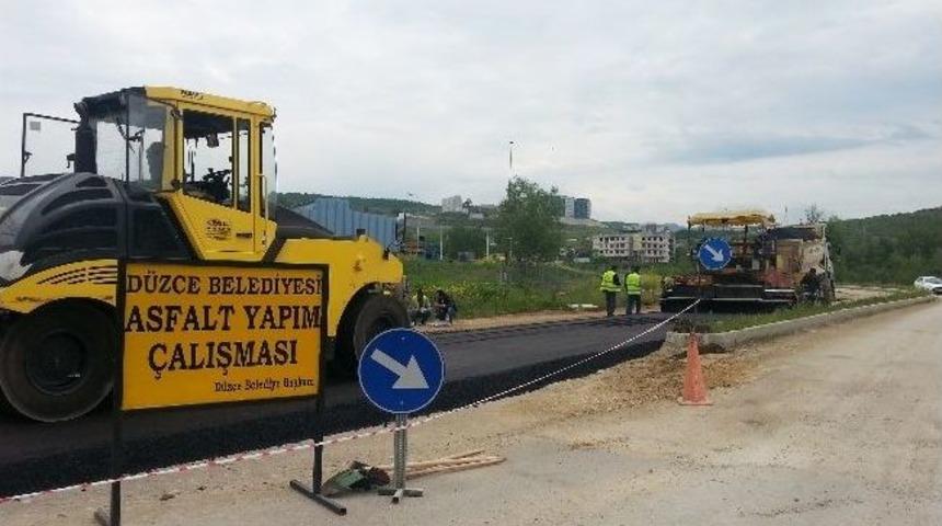 D&uuml;zce &Uuml;niversitesi Yolu Asfaltlanıyor