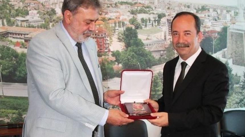 Edirne Belediye Başkanı Recep G&uuml;rkan Haskova Belediye Başkanı Georgi İvanov'u Ziyaret Etti