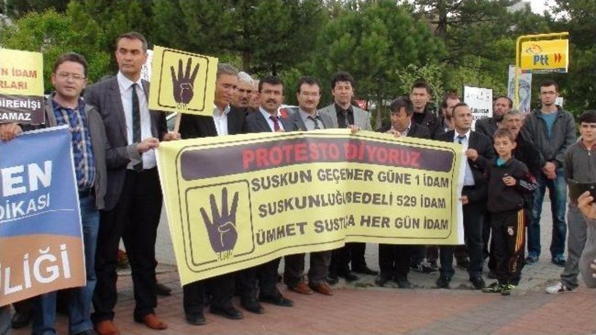 Gediz&rsquo;de Mısır Halkına Yapılan Zulme Protesto