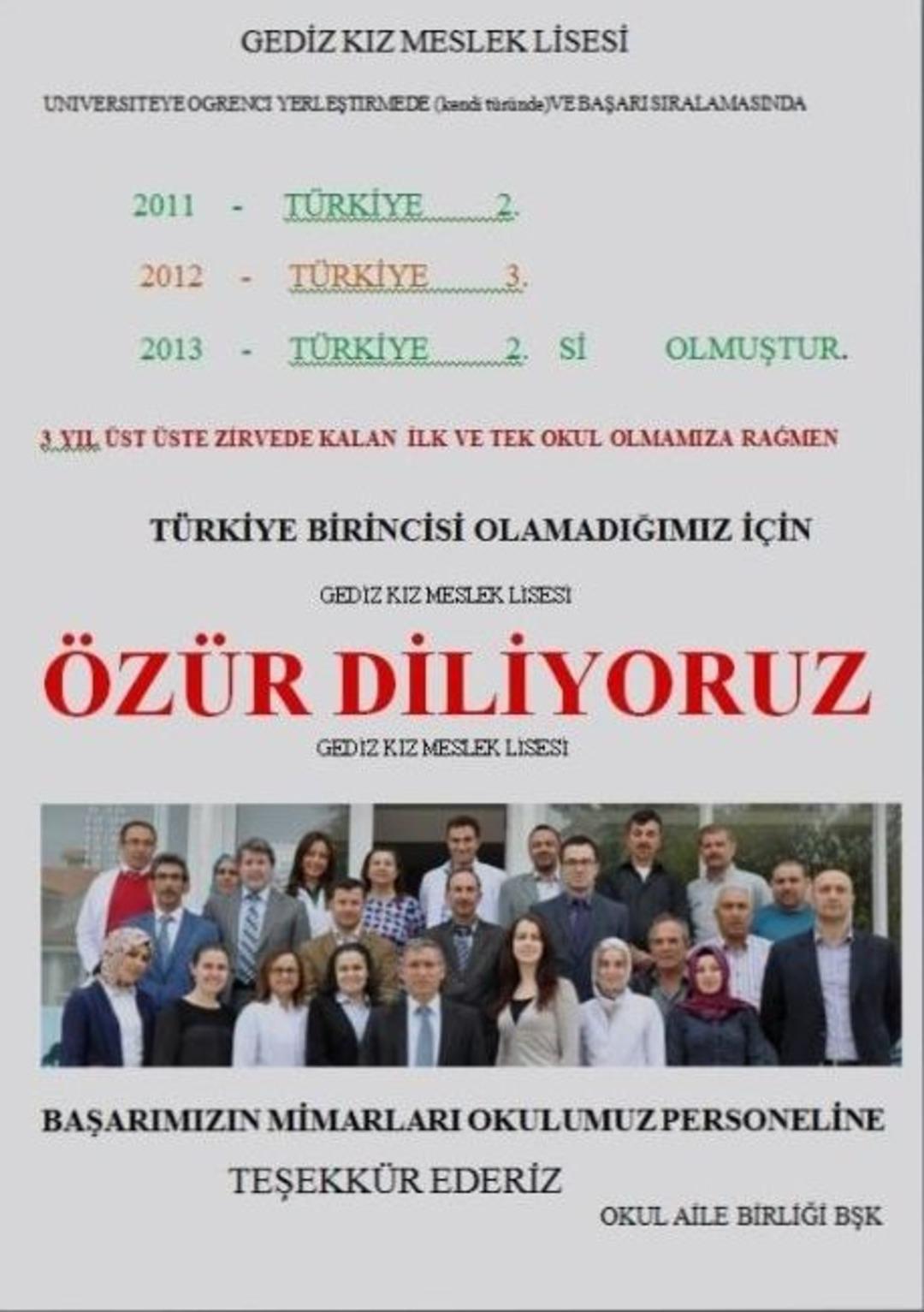 Gediz Kız Meslek Lisesi İ&ccedil;in İlgin&ccedil; &Ouml;z&uuml;r Pankartı