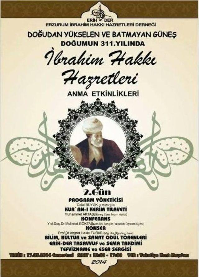 İbrahim Hakkı Hazretleri Doğumunun 311. Yılında Anılacak 1