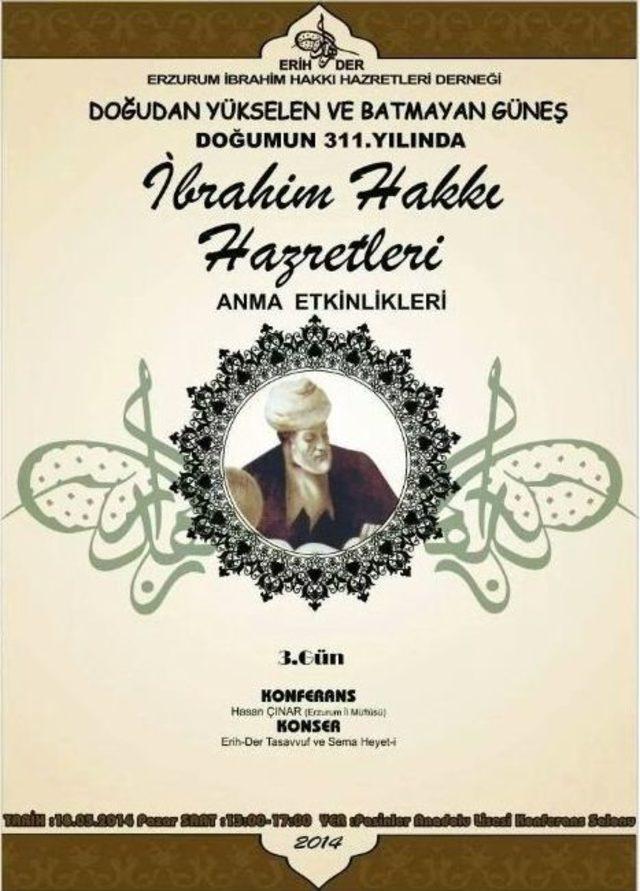 İbrahim Hakkı Hazretleri Doğumunun 311. Yılında Anılacak 2
