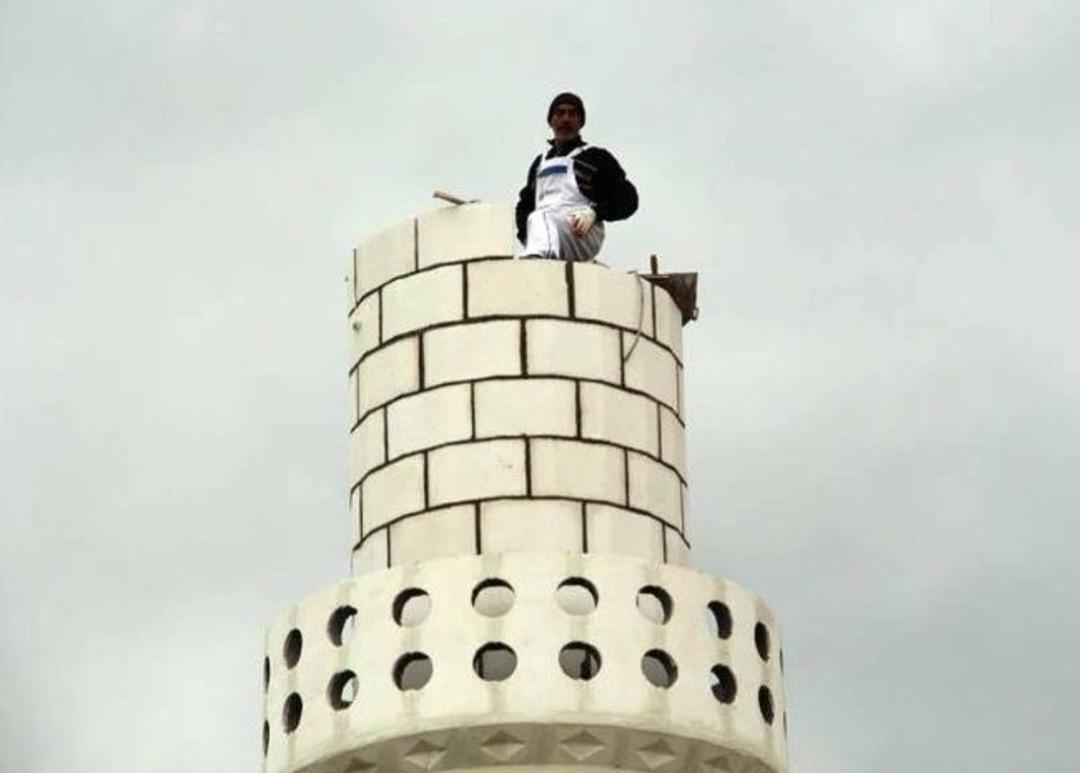 İskelesiz Cami Minaresi Yapıyorlar