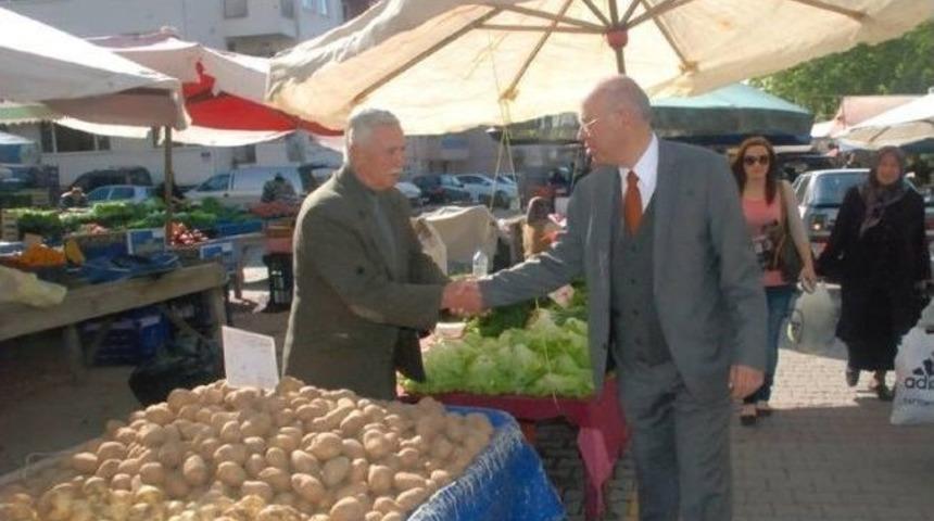 S&uuml;leymanpaşa Belediye Başkanı Eşkinat&rsquo;tan Pazarcı Esnafına Ziyaret