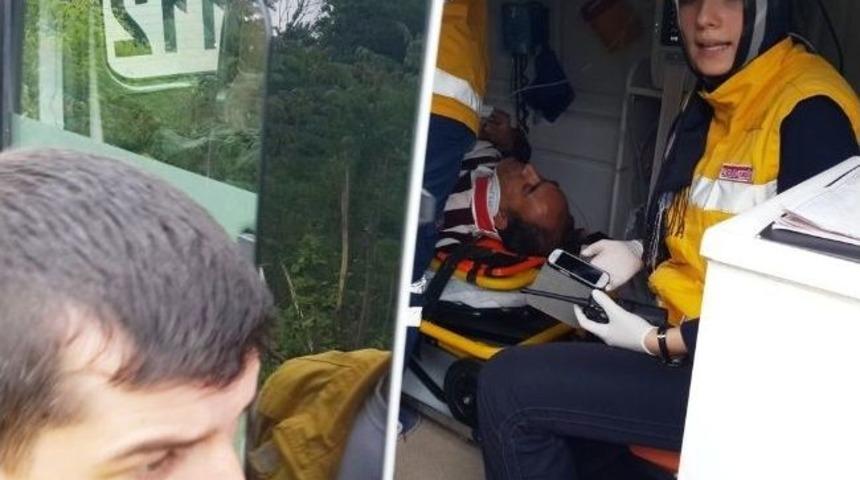 Otomobil Ormanlık Alana U&ccedil;tu: 1 Yaralı