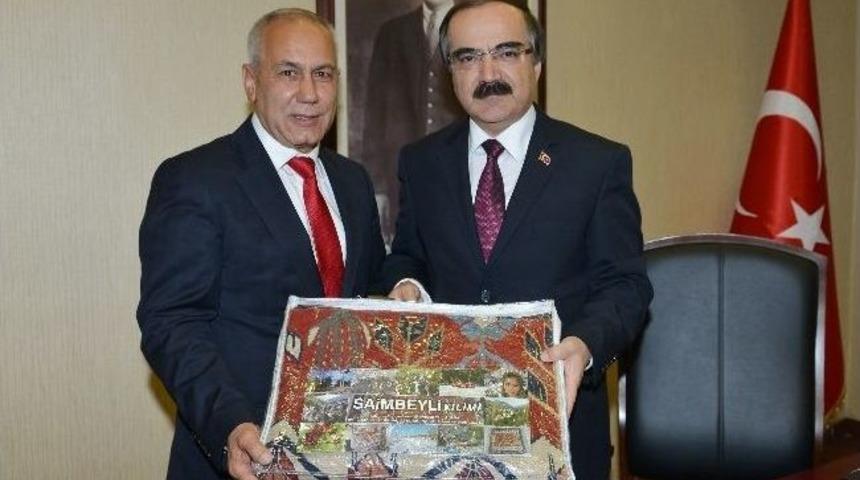 Saimbeyli Belediye Başkanı G&ouml;k&ccedil;e&rsquo;den Vali Coş&rsquo;a Ziyaret