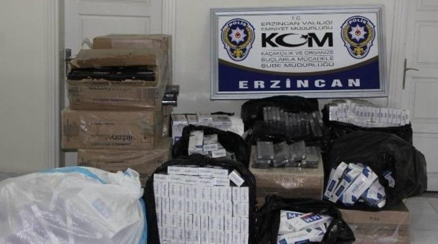 Erzincan&rsquo;da 17 Bin Paket Ka&ccedil;ak Sigara Ele Ge&ccedil;irildi