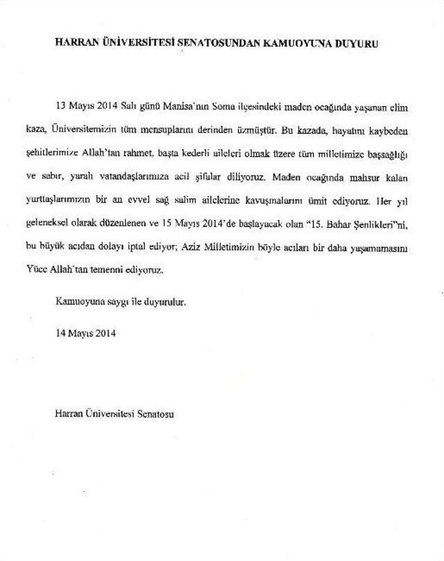 Bahar Şenlikleri İptal Edildi 1