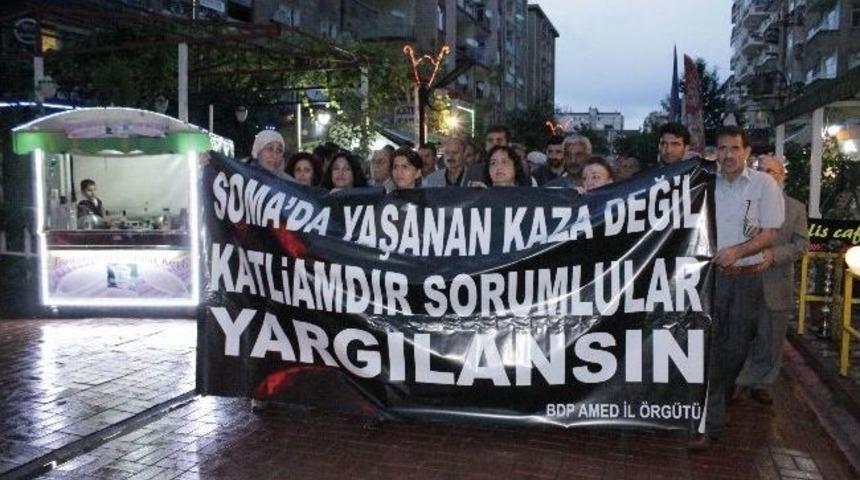 Diyarbakır&rsquo;da Soma&rsquo;ya Destek Y&uuml;r&uuml;y&uuml;ş&uuml;