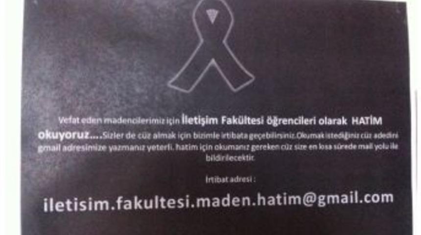 &Uuml;niversite &Ouml;ğrencileri Soma İ&ccedil;in Hatim Okuyor