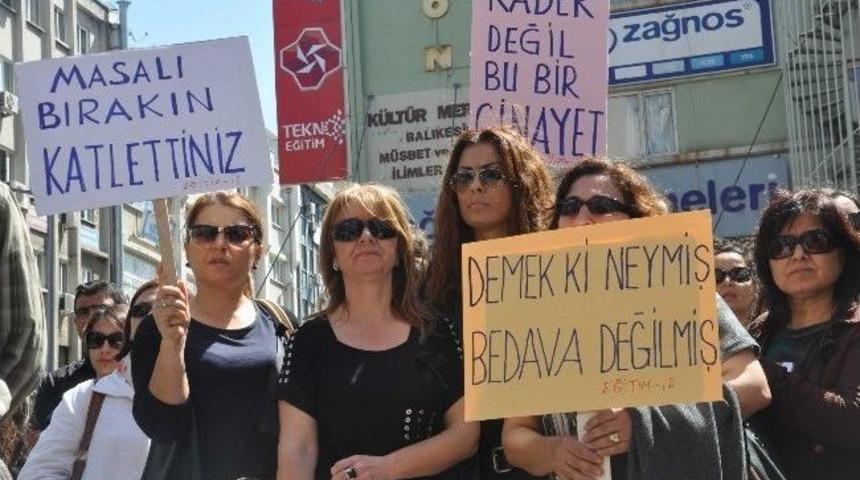 Kesk &Uuml;yeleri Maden Kazasını Protesto Etti