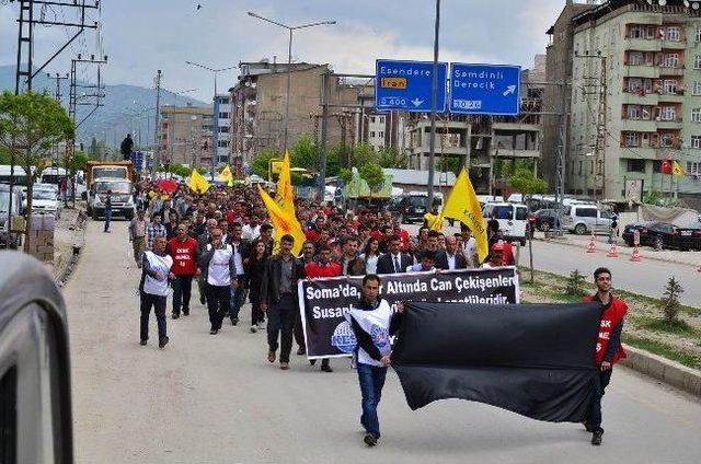 Yüksekova'da Soma İçin Yürüyüş