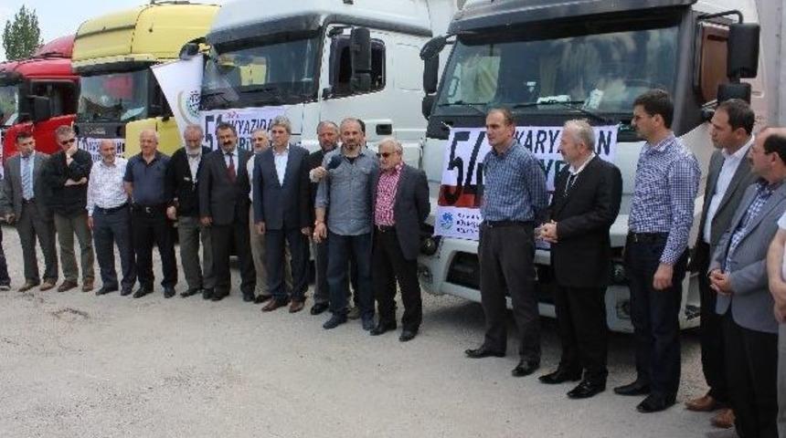 Yardım Tır'ları Suriye&rsquo;ye Dualarla G&ouml;nderildi