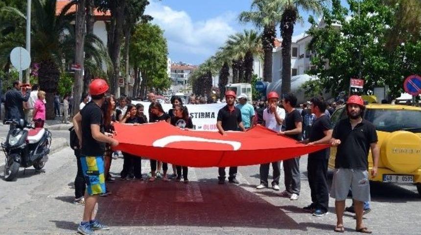 Soma Maden Faciası Dat&ccedil;a&rsquo;da Protesto Edildi