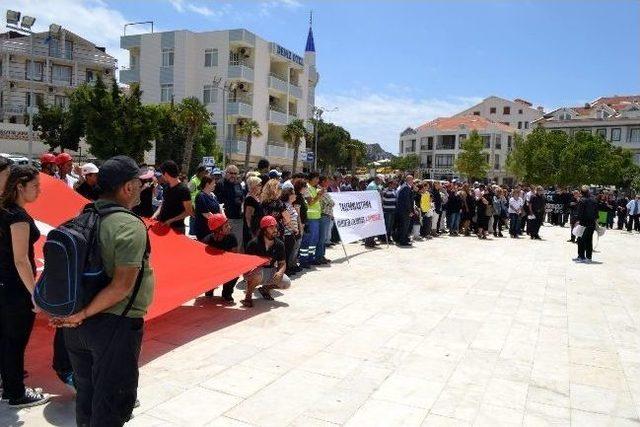 Soma Maden Faciası Dat&ccedil;a&rsquo;da Protesto Edildi 3