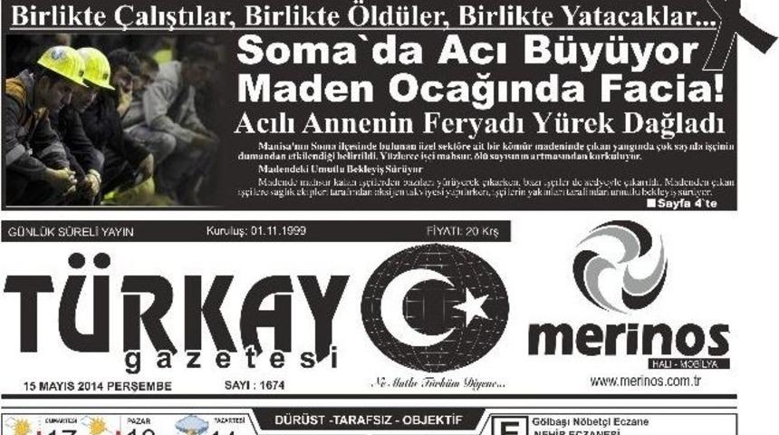 T&uuml;rkay Gazetesinden Yas Nedeniyle Siyah Baskı