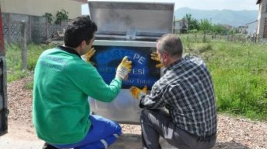 Kartepe&rsquo;de Konteynerlera Bakım Yapıldı