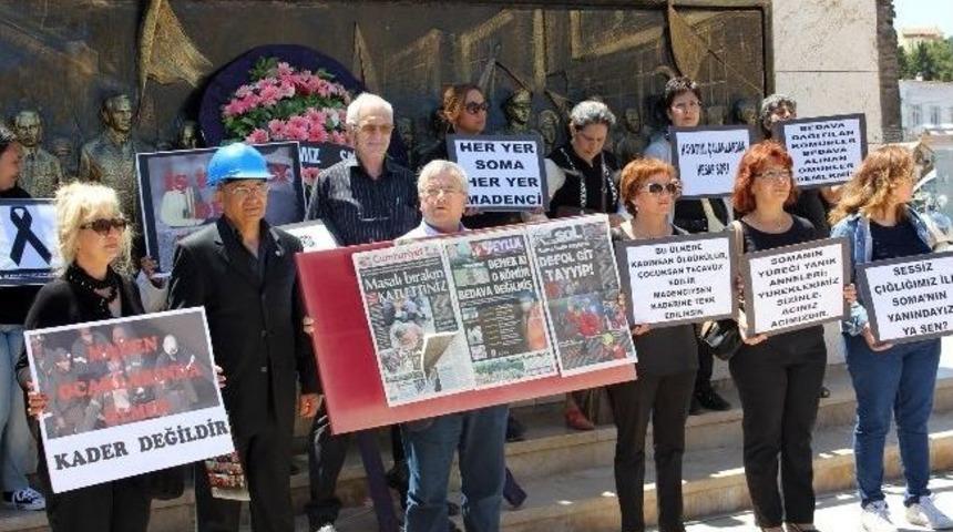 Urla Soma Şehitlerini Anmak İ&ccedil;in Toplandı