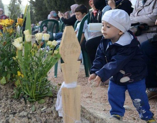 Minik Bedirhan'dan Dayısının Mezarına Toprak