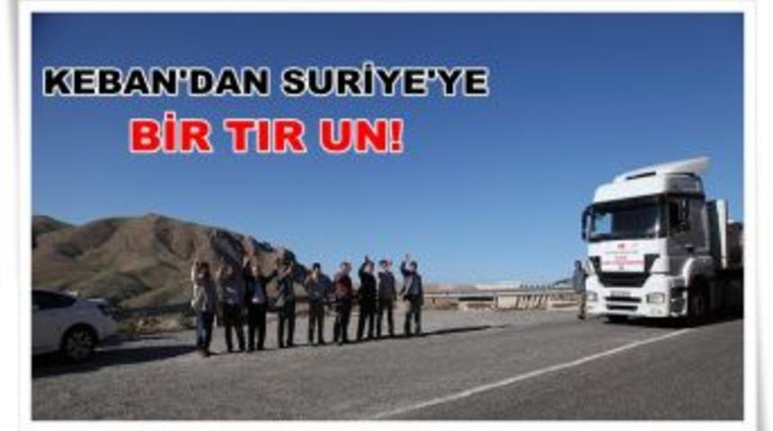 Keban İl&ccedil;esinden Suriyeye 1 Tır Dolusu Un