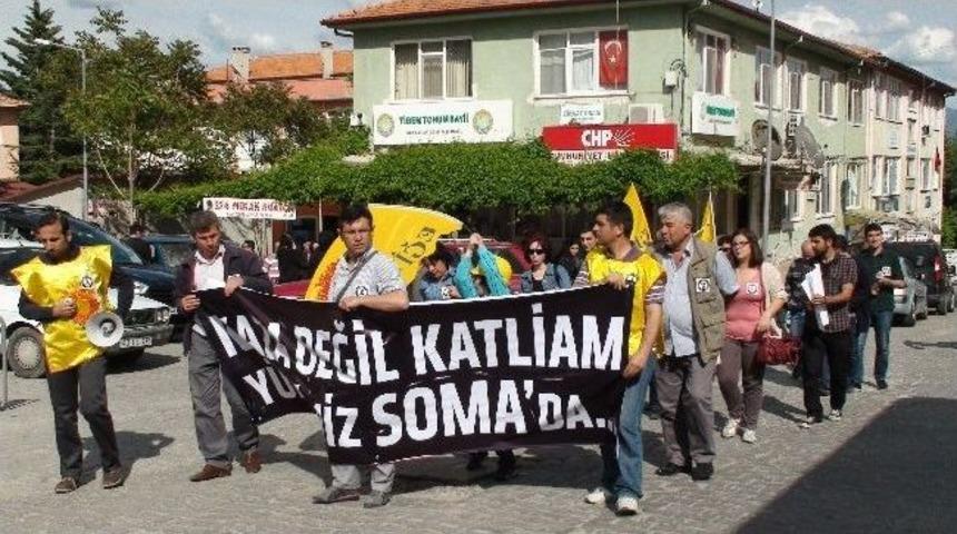 Gediz&rsquo;de Soma&rsquo;da Yaşanan Maden Faciası Protesto Edildi