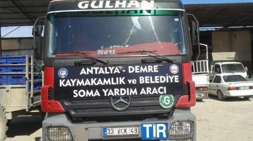 Demre'den Soma&rsquo;ya 45 Ton Sebze Meyve Yardımı
