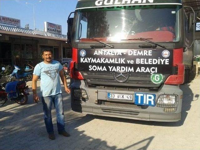 Demre'den Soma’ya 45 Ton Sebze Meyve Yardımı