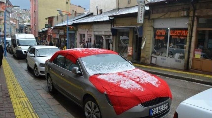 Bayburt&rsquo;a Dolu Yağdı