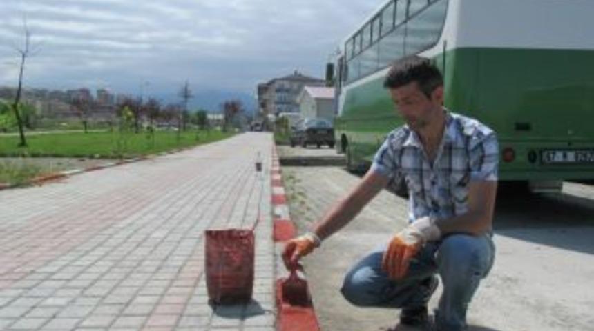 Cavit Can g&ouml;n&uuml;ll&uuml; olarak &ccedil;i&ccedil;ek dikiyor bord&uuml;r boyuyor