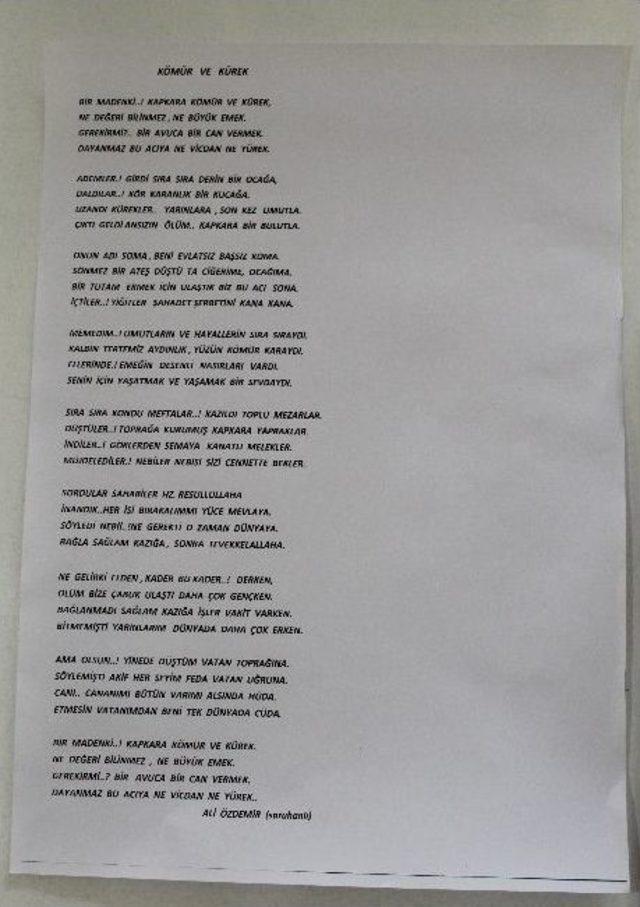 (&ouml;zel Haber) Denizlili Şairden Soma&rsquo;ya Duygusal Şiir 1