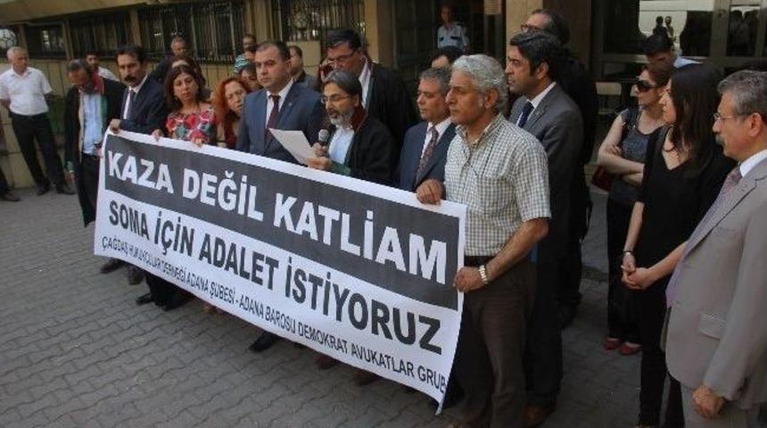 Adana'da Avukatlar, Soma'daki Polis M&uuml;dahalesini Protesto Etti