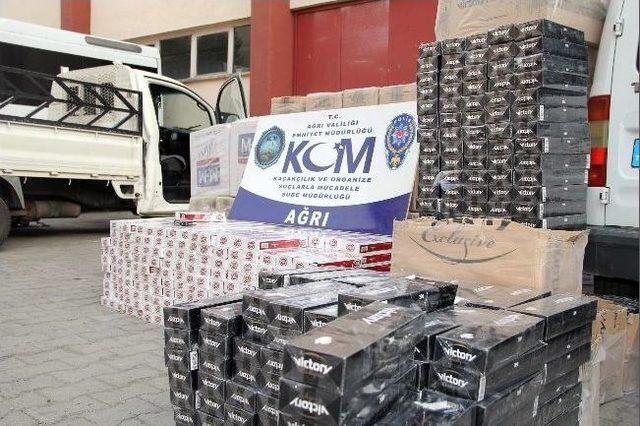Ağrı&rsquo;da 52 Bin 320 Paket Ka&ccedil;ak Sigara Ele Ge&ccedil;irildi 1
