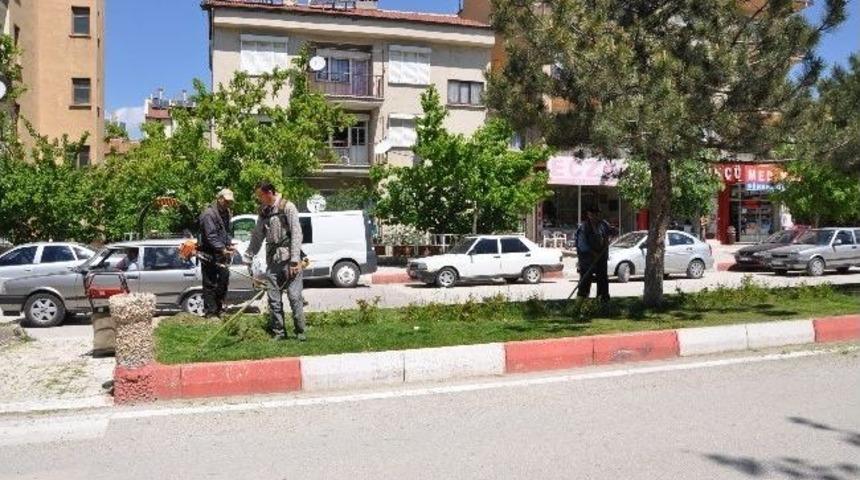 Sandıklı'da Park Ve Bah&ccedil;elerde Bakım &Ccedil;alışmaları