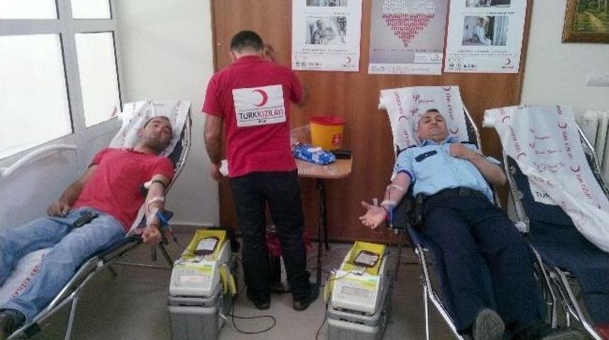 D&uuml;zce Kızılay Kan Merkezinden Kan Alımları S&uuml;r&uuml;yor