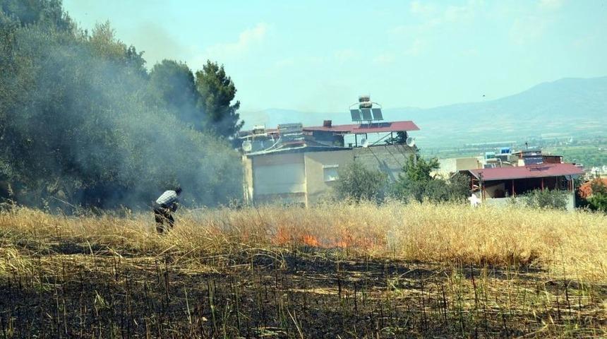 Salihli'de Arpa Tarlası Yandı