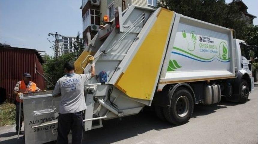 Kartal&rsquo;a &Ccedil;evre Dostu Ak&uuml;l&uuml; &Ccedil;&ouml;p Arabaları