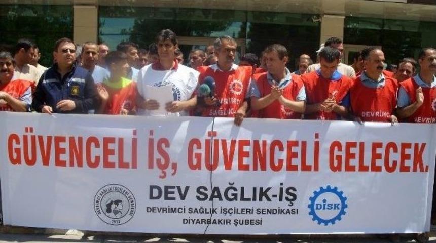 Dev Sağlık-iş &Uuml;yelerinden Taşeron İş&ccedil;iliğine Hayır Eylemi