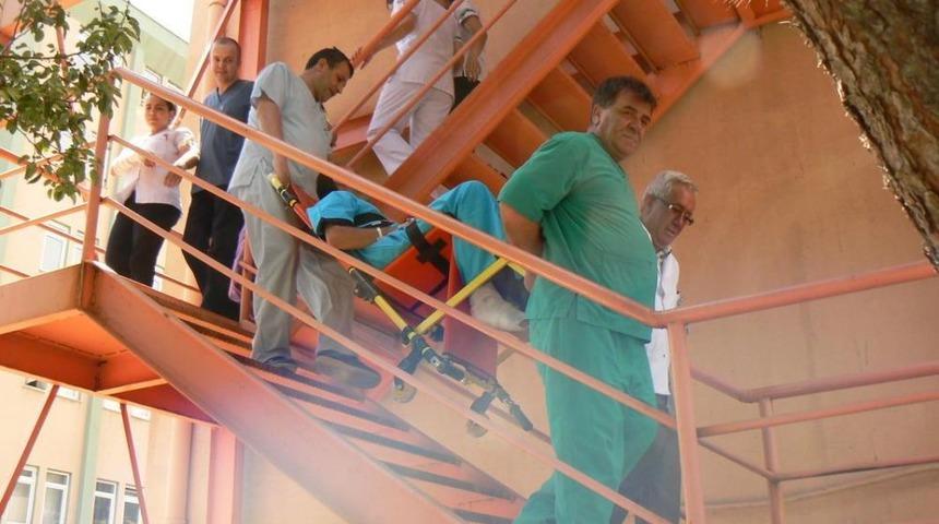 Keşan Devlet Hastanesi&rsquo;nde Yangın Tatbikatı D&uuml;zenlendi