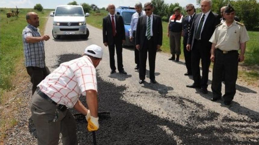 Vali Yılmaz, Yol &Ccedil;alışmalarını Yerinde İnceledi