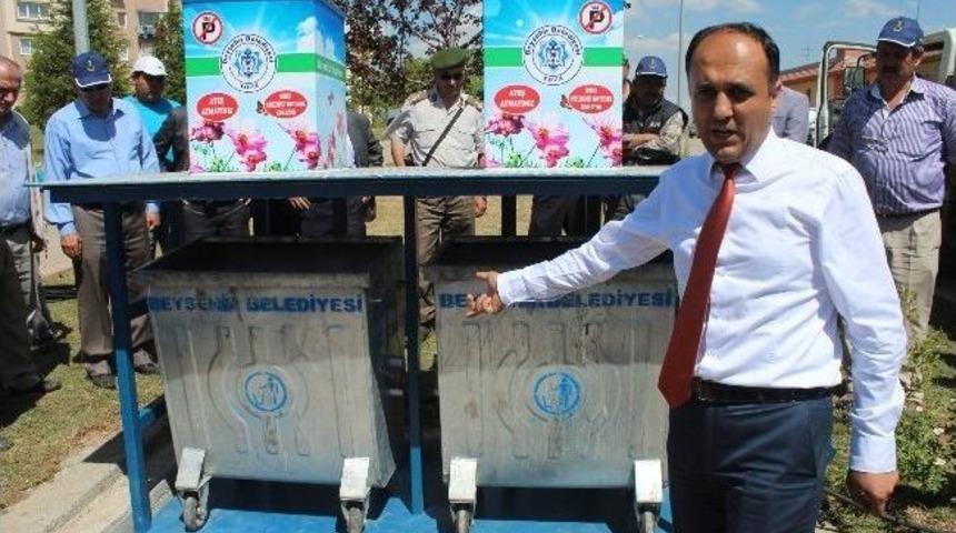 Beyşehir&rsquo;de &Ccedil;&ouml;p Konteynerleri Yer Altına İniyor