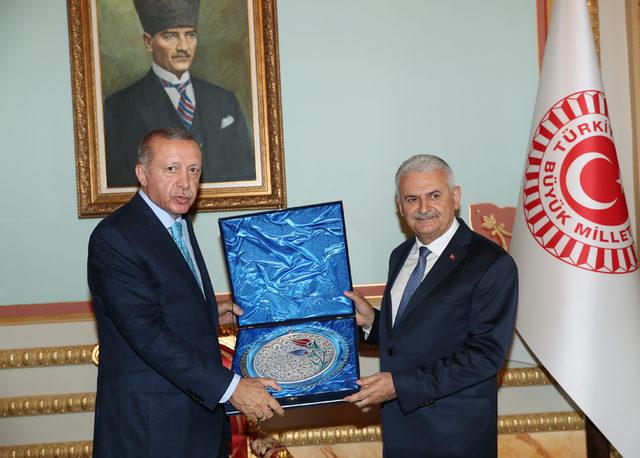 Cumhurbaşkanı Erdoğan'dan TBMM Başkanı Yıldırım'a ziyaret