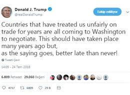 Trump: Adil anlaşma yapmayan ülkeleri gümrük vergileri vuracak