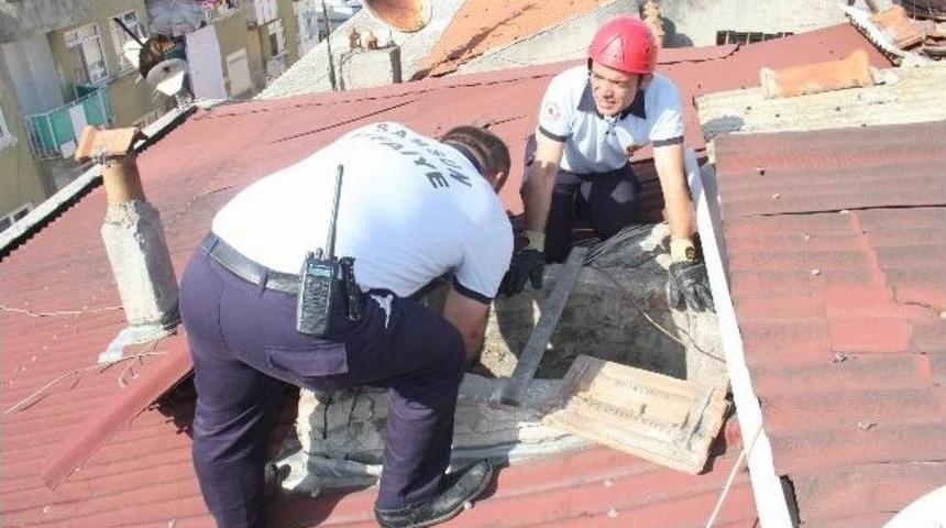 İtfaiyeden Yavru Kedi Kurtarma Operasyonu