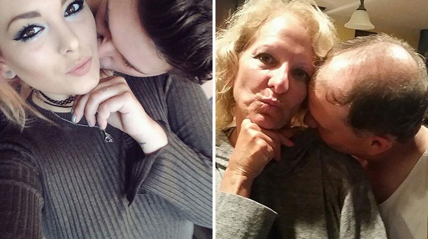 Kızlarının selfielerini taklit edip fenomen oldular!