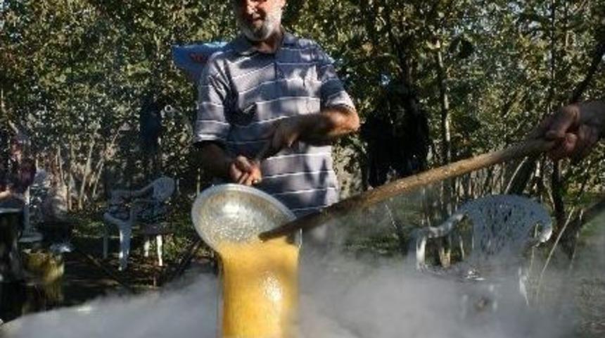 Uzundere&rsquo;de Organik &Uuml;z&uuml;m Pekmezi Yapımı Başladı