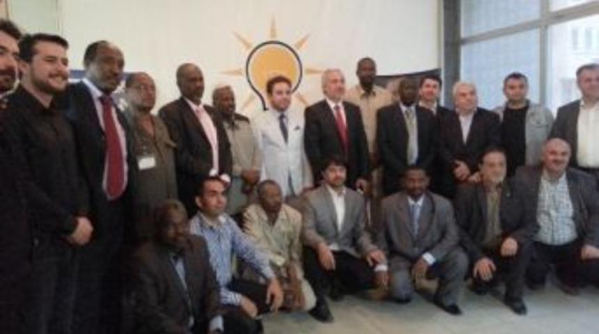 Sudan Heyeti Ak Parti İl Başkanı İshak Gazel'i Ziyaret Etti