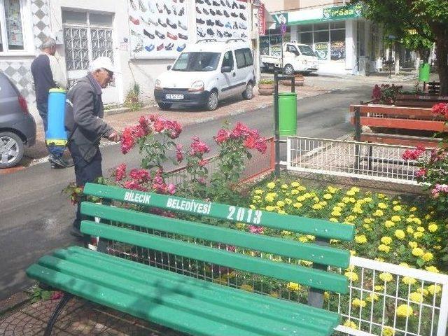 Belediyeden Çiçeklere Yaz İlaçlaması