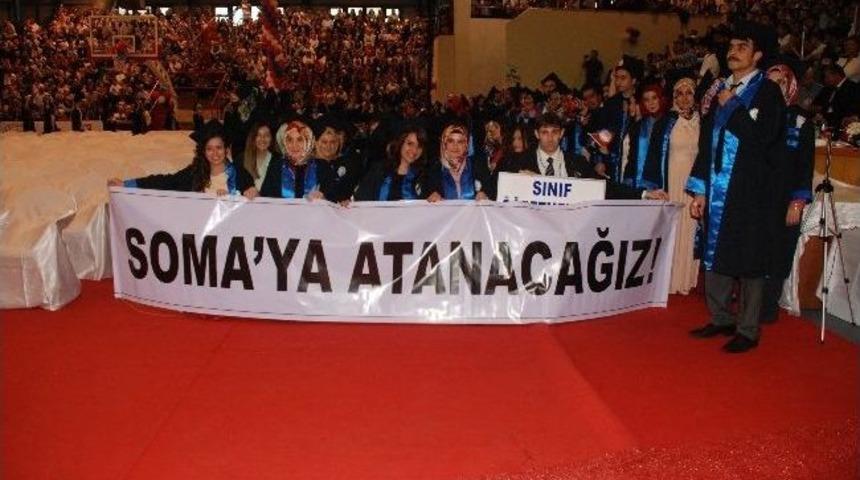 Mezun Olan &Ouml;ğretmen Adayları Soma&rsquo;yı Unutmadı