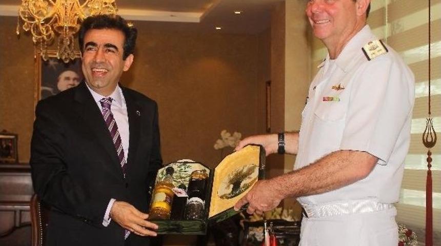Brezilya Libarel Gemi Komutanı Ve Savunma Ataşesi&rsquo;nden Vali G&uuml;zeloğlu'na Ziyaret